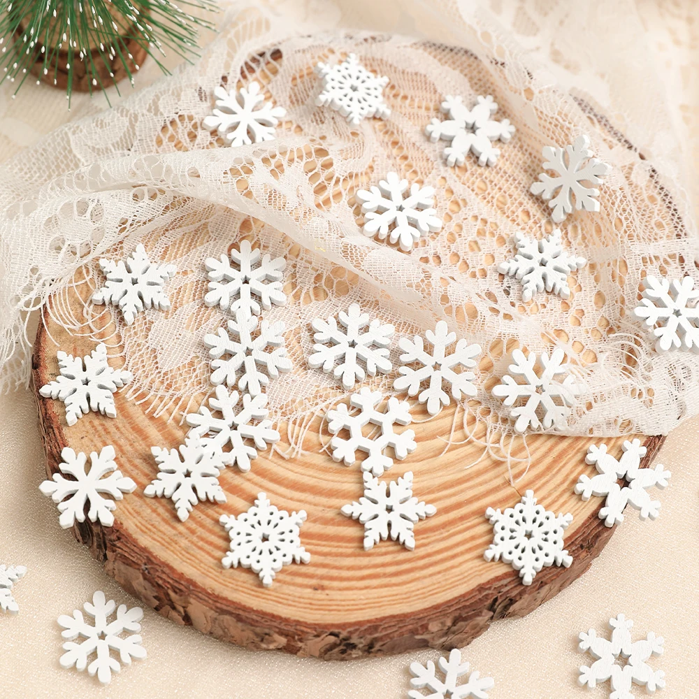 50Pcs Mini Snowflake Sky Decoration Christmas Decor Home Room Decor DIY Craft Christmas Tree Winter Party Dining Table Accessory