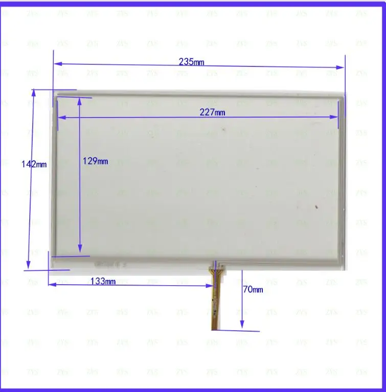 

10PCS/LOT 235*142MM 4-wire resistive Touch Panel compatible Navigator TOUCH SCREEN GLASS 235*142