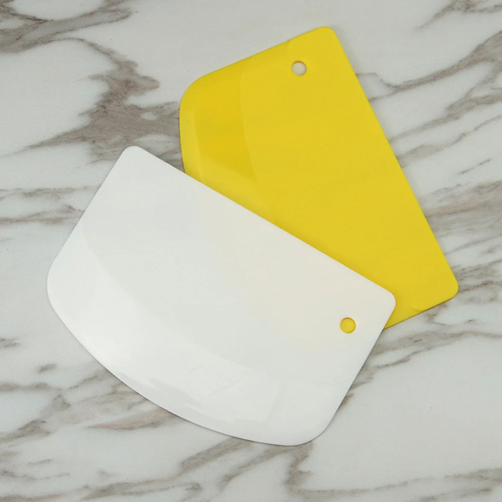 

2pcs Bench Scrapers Baking Spatulas Kitchen Utensils Dough Scraper Tool For Mixing Forming Scraping Silicone Baking Tools