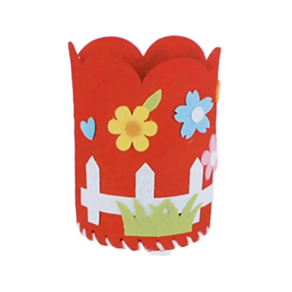 Zestaw do samodzielnego wykonania kreskówkowego pojemnika na długopisy dla dzieci, materiał DIY, włóknina, rękodzieło, pojemnik na długopisy.