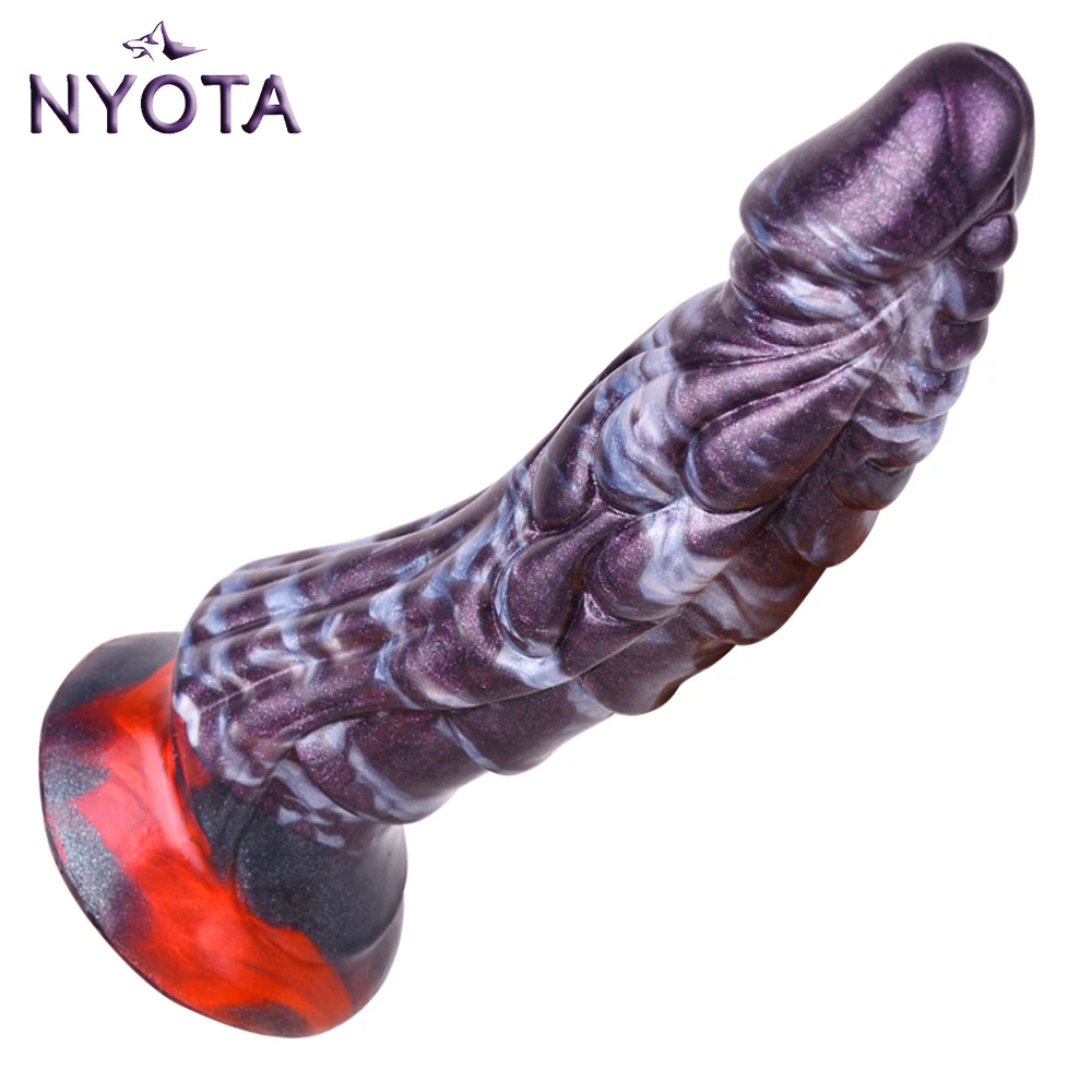 

NYOTA Fantacy Dildos Artificial Silicone Penis With Sucker Texture Dick Vagina Prostate Massager Anal Sex Toys For Women Lesbian