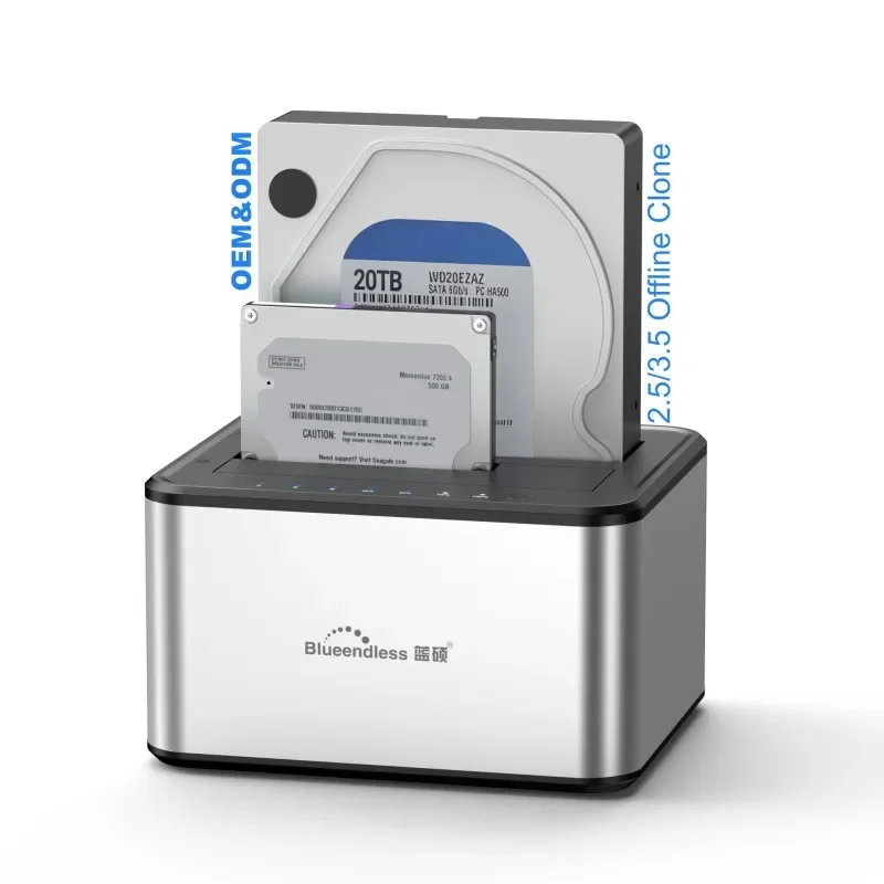 Hard Drive Clone Dock Dual-Bay USB 3.0 to SATA External Hard Drive Docking Station for 2.5 3.5 SATA HDD for PC Laptop