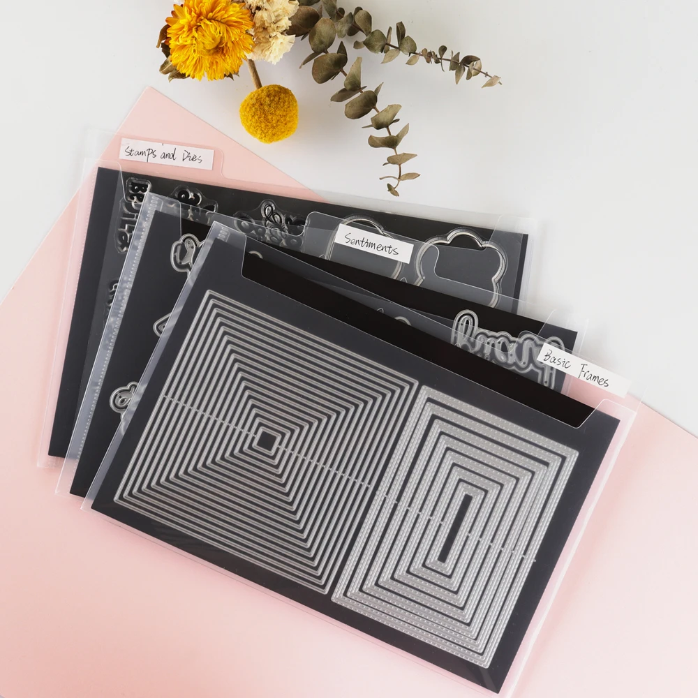 6pcs/set Double Sided Strong Magnetic Sheet 0.8mm Thickness for Metal Cutting Die Storage Organizer Black Magnet Mats
