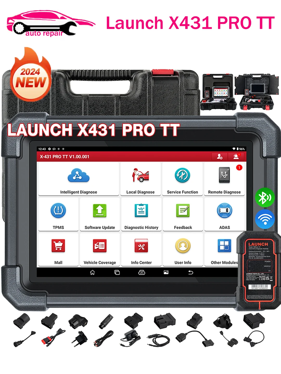 

Newest LAUNCH X431 Pro TT with DBScar VII 8 inch All System Car Diagnostic Tools Support 37+ Reset Bi-directional ECU Online Cod