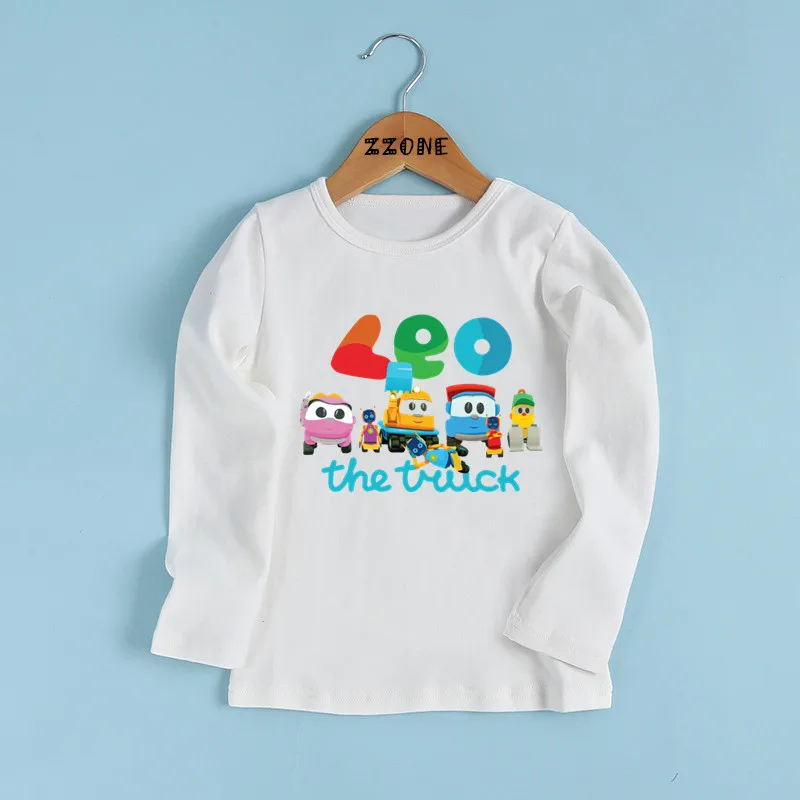 Hot Sale Leo The Truck Tv Show Cartoon Print Kids T shirt Children Funny Clothes Baby Boys and Girls Long Sleeve T-shirt,LKP5481