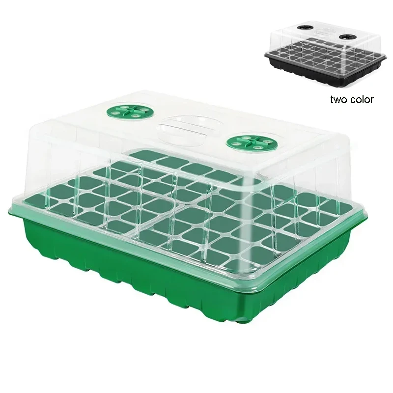 1/3pc Seed Tray 24/48 Holes Seedling Box Flower Pots Sprouting Box Planting Incubator Gardening Plant Pots With Transparent Lid