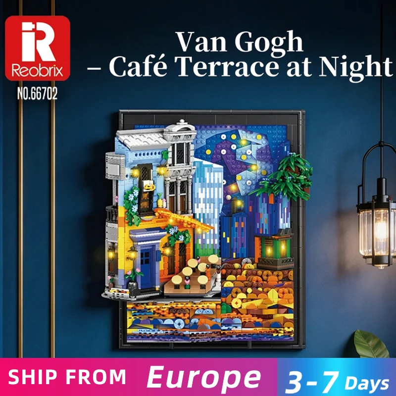 2678-teiliger Nachthimmel-Café Bilderrahmen Baukasten mit LED-Beleuchtung, Dekoidee für Zuhause, Wandbehang, Erwachsenen-Urlaubsgeschenk, DIY-Spielzeug