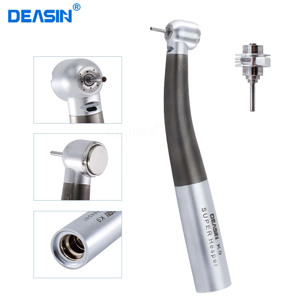 Dental Titanium Fiber optic High Speed Handpiece Air Turbine with Ceramic Bearing Torque push button head For KAVO coupler