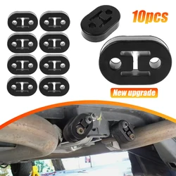 2/4/6/8/10 Stuks Auto Rubber Uitlaat Uitlaat Pijp Mount Beugels Hanger Isolator Universeel Zwart 2 Gaten Diameter 11Mm