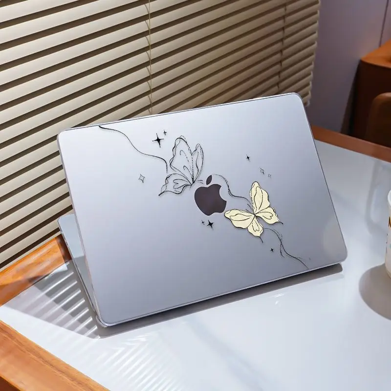 Simple Butterfly Case For Macbook Neo 13 2026 Air 15 M4 M3 Hard Cover for Mac Book Pro 14 M1 M2 M5 14 16 Sleeve Accessories Y2K