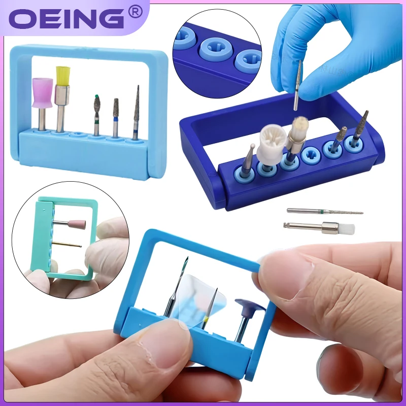 

1Pcs 6-Hole Dental Bur Holder, Plastic Sterilization Cart Needle Holder, High-Temperature-Resistant Handpiece Holder