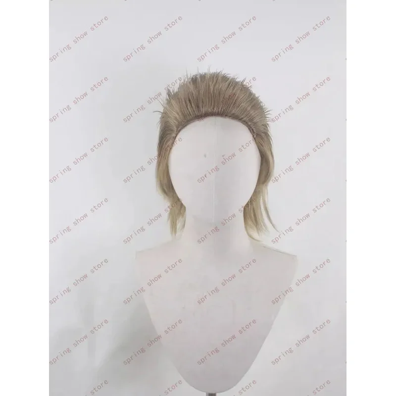 DY20MetalGear الصلبة السلام ووكر كازوهيرا ميلر تأثيري الشعر الاصطناعية قصيرة ضوء الذهب على غرار شعر مستعار كوميدي 25