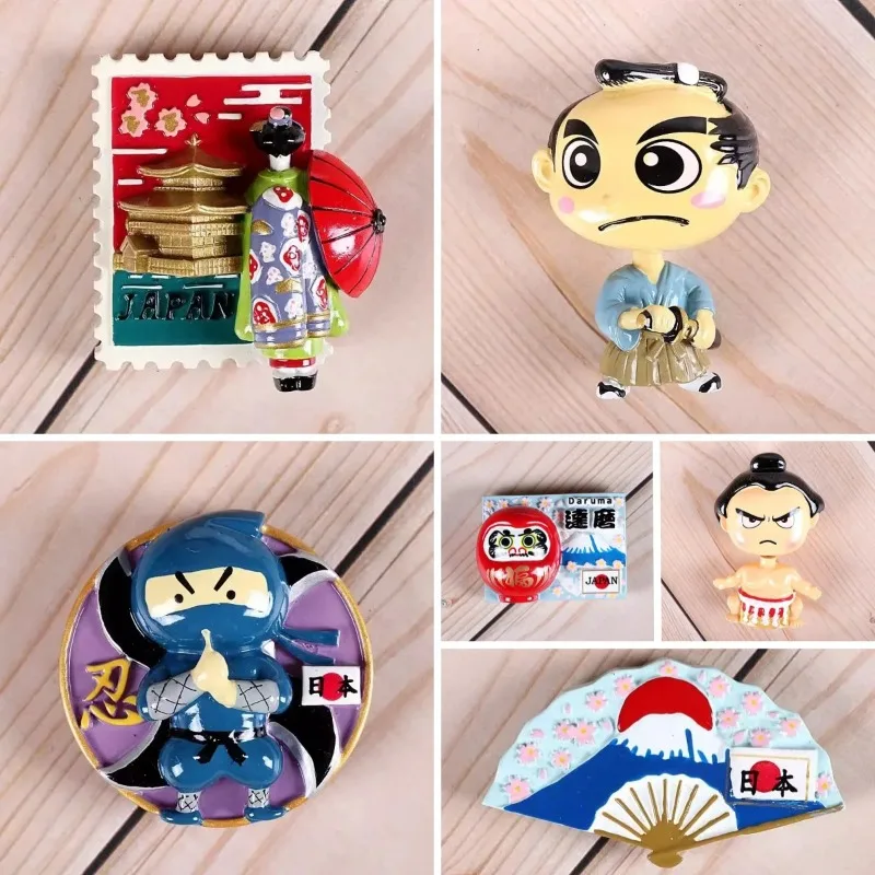 Japońskie magnesy na lodówkę Tokyo podróżujące pamiątki góra Fuji Ninja złoty pawilon Sushi lodówka naklejki prezenty ślubne wystrój domu