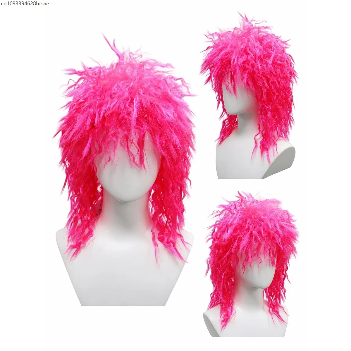 Funny Colorful Punk Rocker Style Shaggy Curly Wig Halloween Carnival Costume Party Stage Performance Cosplay Wigs Prop for Adult