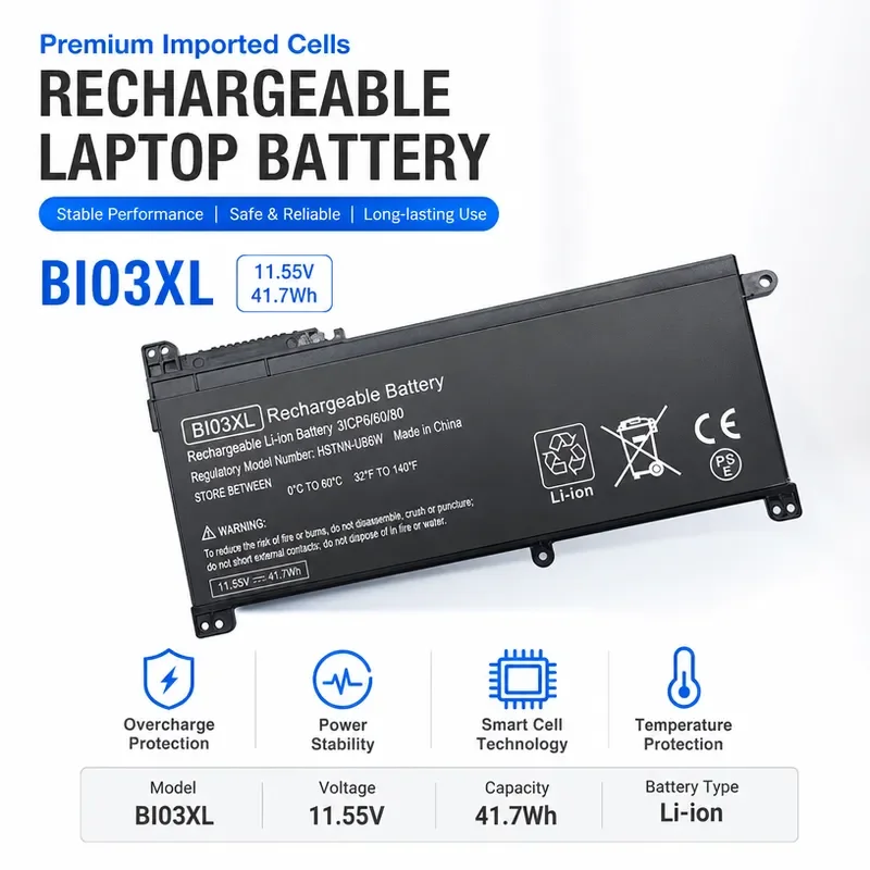 BI03XL Replacement Battery for HP Pavilion X360 13-U114TU TPN-W118 Q183 Laptop Notebook Power Supply