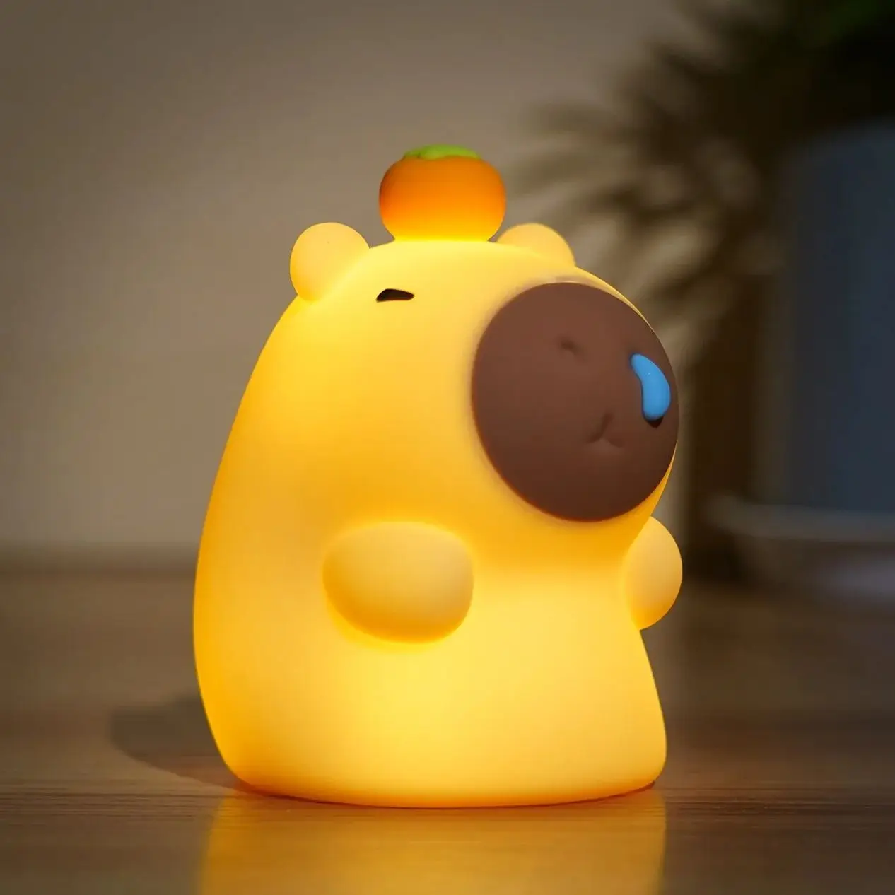 Cute Capybara Light Night Lights USB Rechargeable Capybara Shape Touch Control Soft Silicone Lamp for Kids Adult Gifts