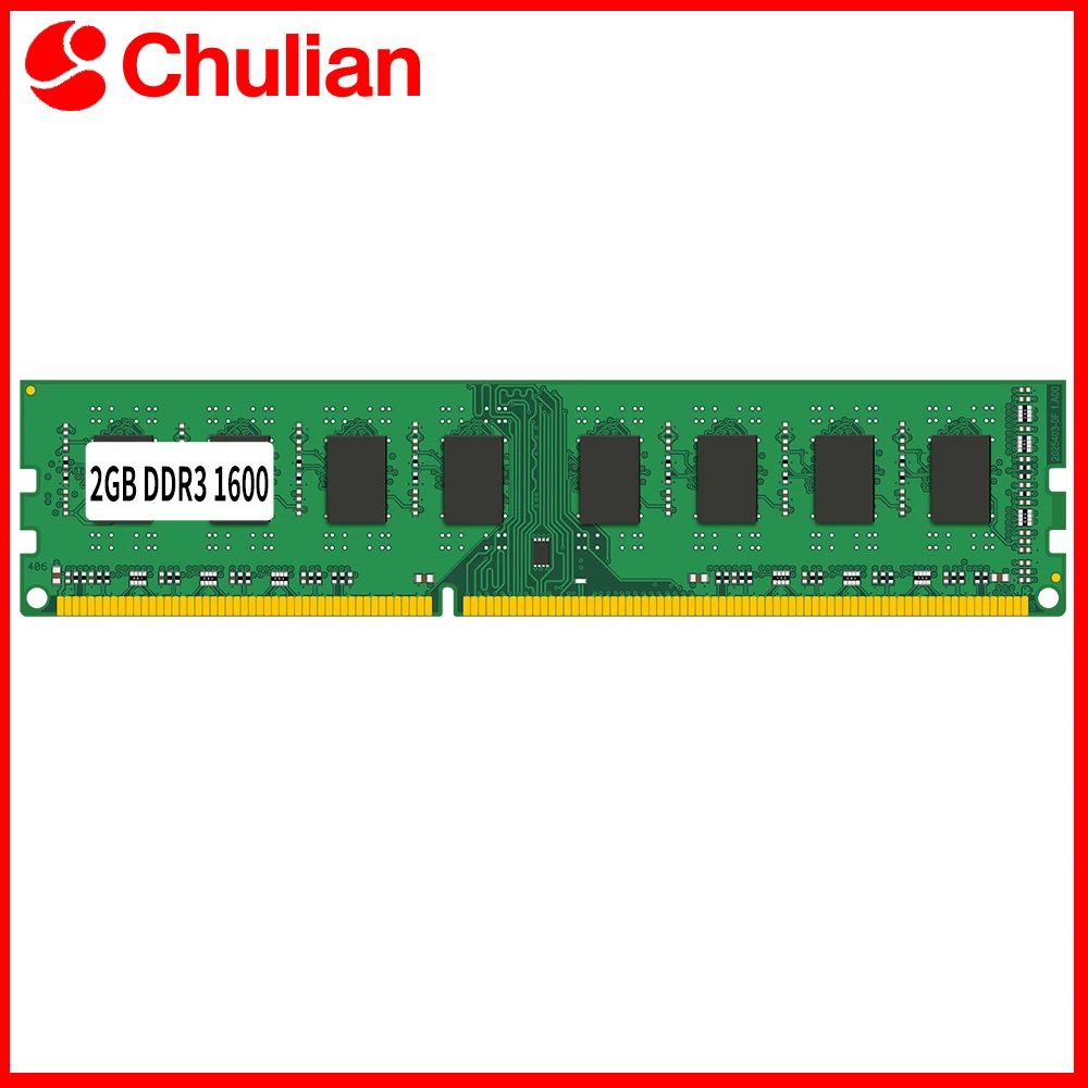 

For Desktop Computer Memoria Module Memory Ram PC12800 DDR3 1600MHz 1.5V 240PIN DDR3 2GB DIMM Non-ECC Desktop Compatible Memory