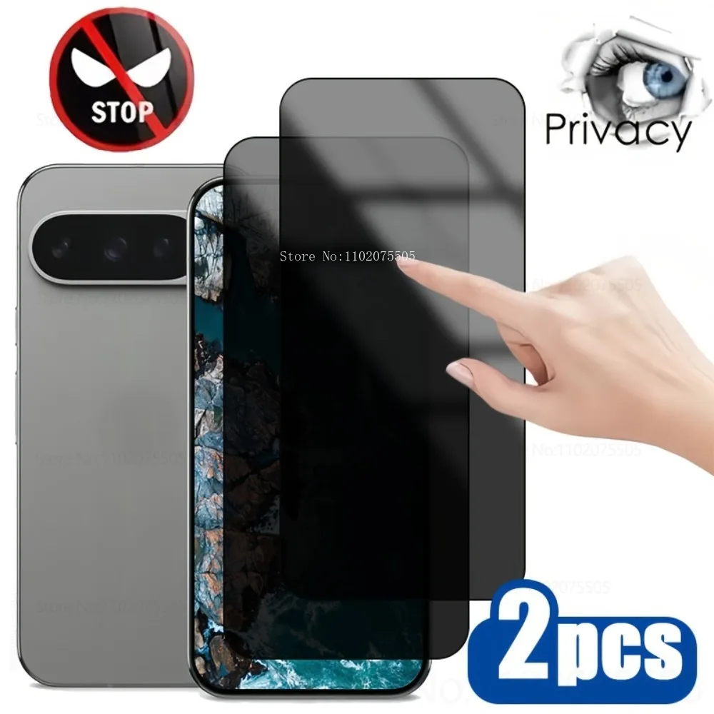 2Pcs Privacy Tempered Glass for Google Pixel 8 Pro 8A 7A Pixel 9 Pro 9A 4A Anti-Spy Protection for Google Pixel 10 Pro 10 5 6 6A