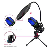 3.5MM/USB Microphone RGB Microfone Condensador Wire Gaming Mic for Podcast Recording Studio Streaming Laptop Desktop PC