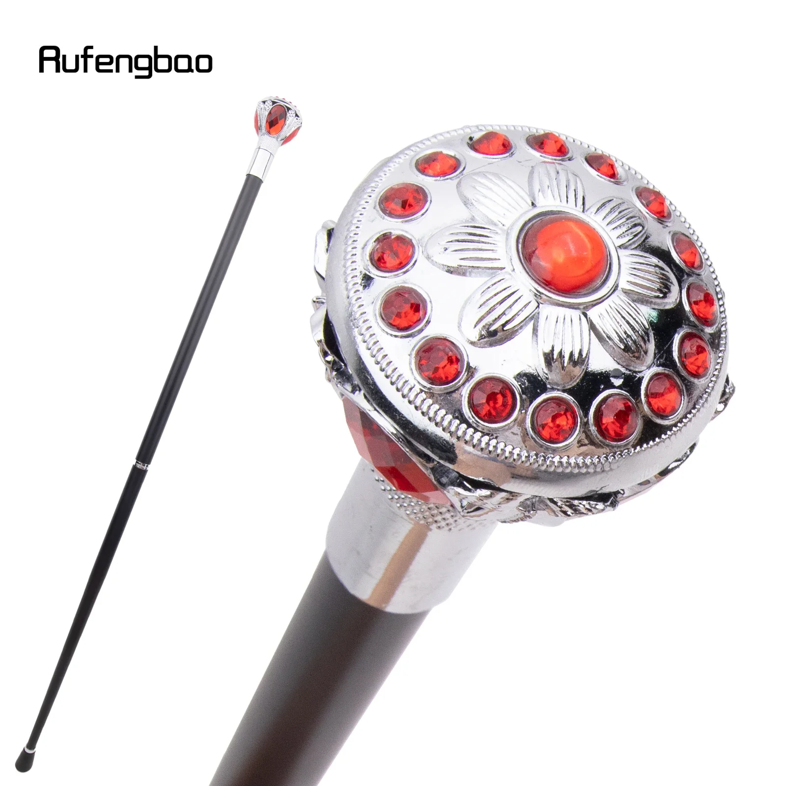 White Red Flower Ball Fashion Walking Stick Decorative Stick Cospaly Vintage Party Fashionable Walking Cane Crosier 91cm