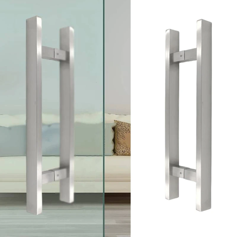 

Kensharp Satin 304 Stainless Steel Back To Back Pull Handles Hardware H Type Square Glass Door Handle