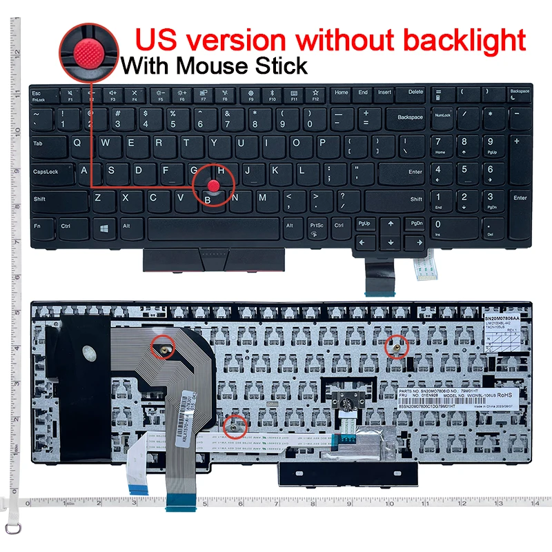 US English NEW Laptop Keyboard For Lenovo T570 T580 P51S P52S