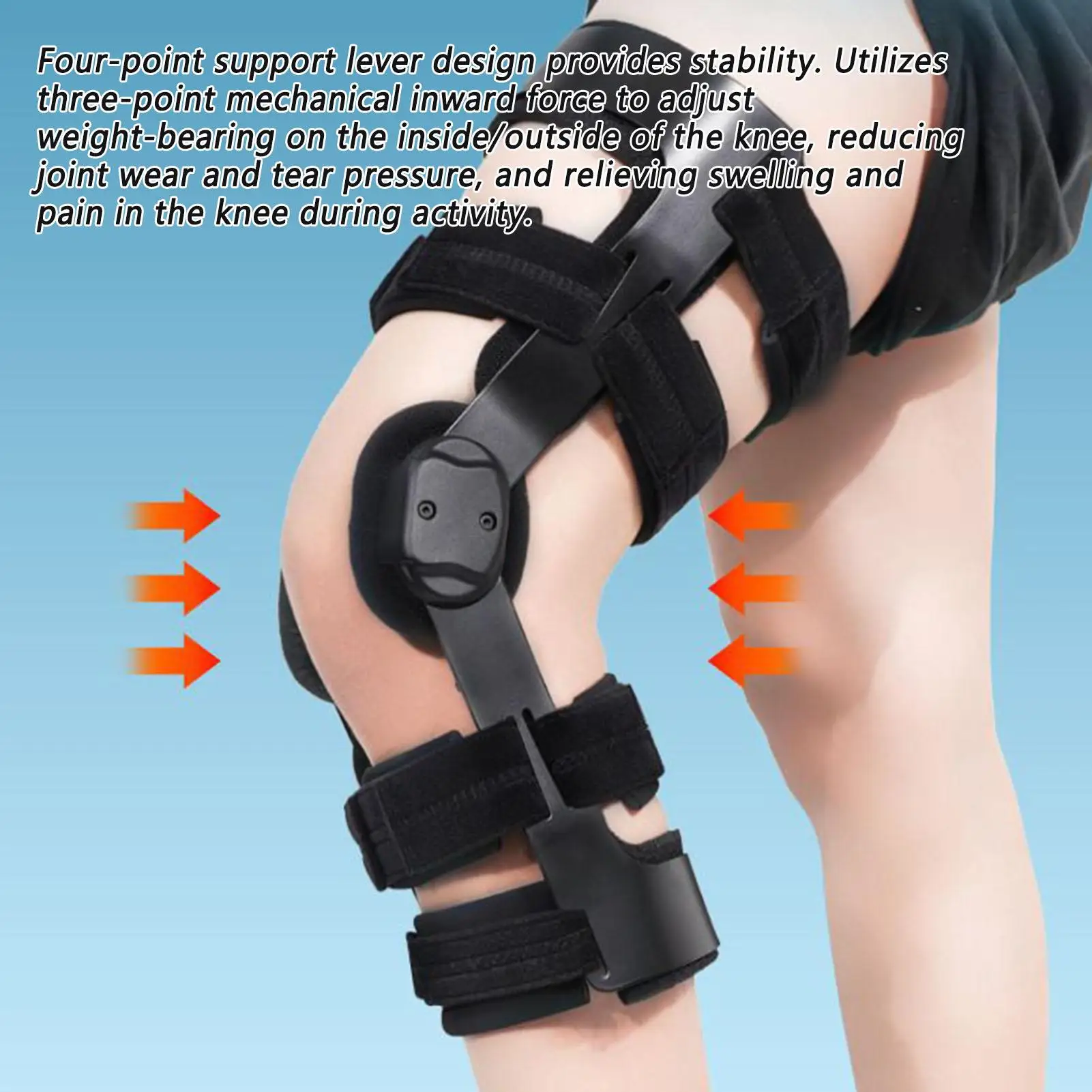 360 Degree Wrapping Strap Knee Brace Hinged Knee Brace Side Stabilizer for Adults Men Women Runners PCL Injury Rehabilitation