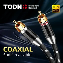 TODN Cabo Coaxial de Áudio Digital 75Ωhigh end Rca para Rca Masculino Cabo Estéreo Alto-falante Hifi Subwoofer Cabo AV TV