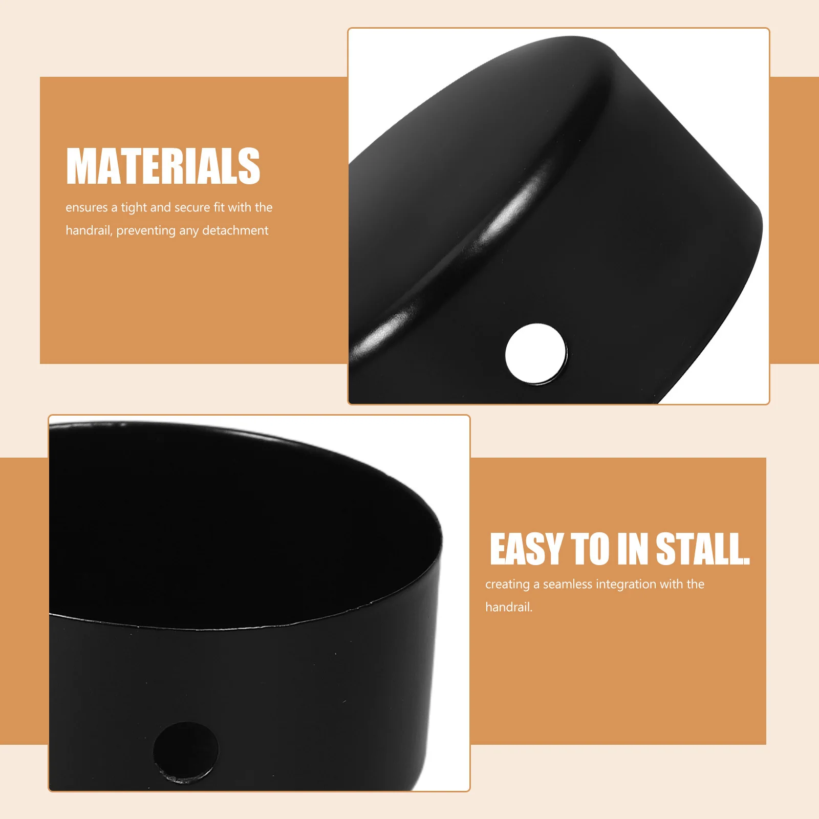 2Pcs Stainless Steel Handrail End Caps Protective Covers for Stair Railing Column Tube Pipe End Caps Chain Link Fence