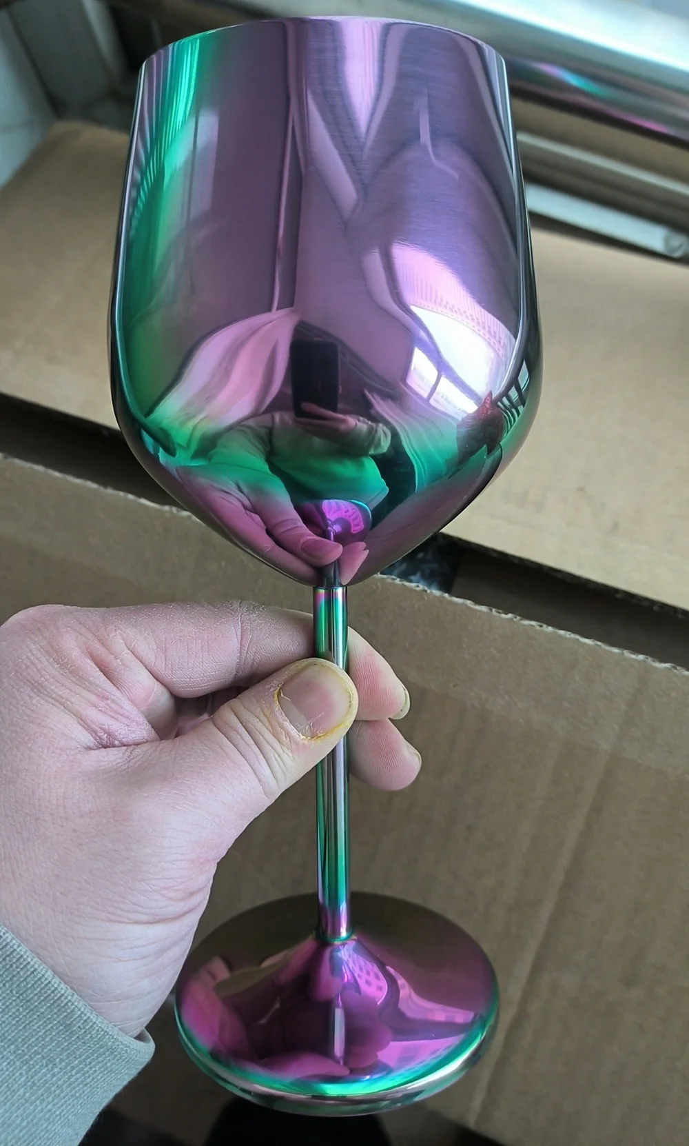 

Однослойный бокал из нержавеющей стали градиентного цвета 500 мл 304 # бокал для красного вина