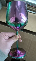 Gradient color 500ml 304# stainless steel single layer goblet red wine cup