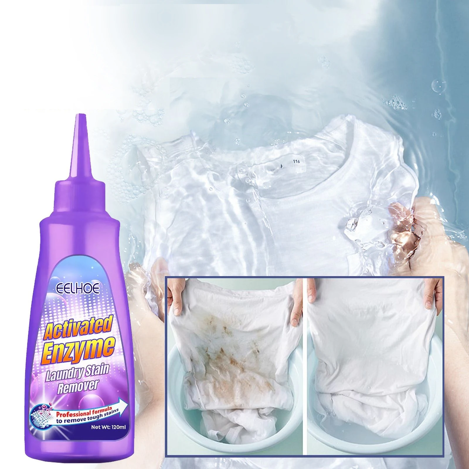 

Laundry Stain Remover Strong Decontamination T Shirt Whitening Oil Dirt Rust Stains Removal Fabric Carpet Clothes Cleaning Agent