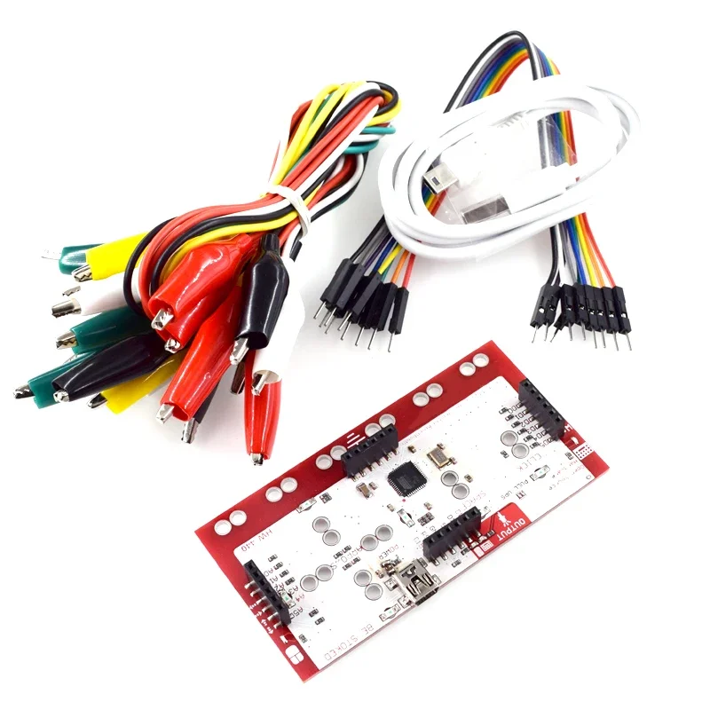 1PCS Compatible Main Control Board DIY Kit with Mini USB Cable and Alligator Clip Cable Main Control IC ATMEGA32U4