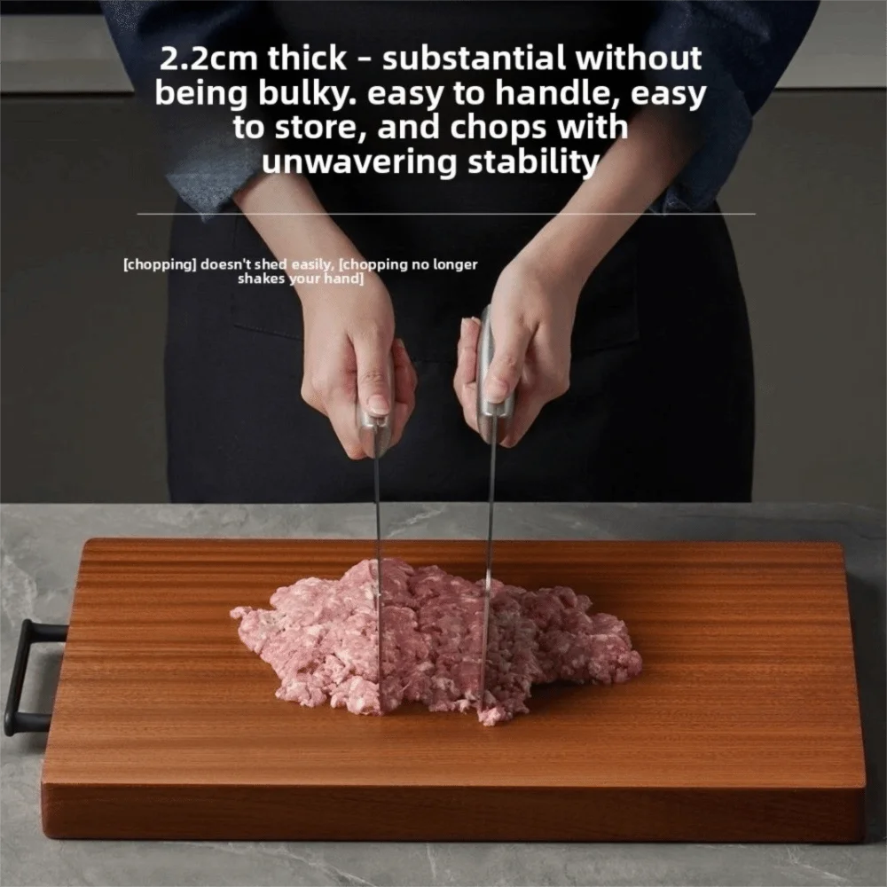 

Antibacterial Wooden Cutting Board Mildew Proof Double Sided Cutting Board Mats Non Slip No Paint Solid Wood Chopping Board