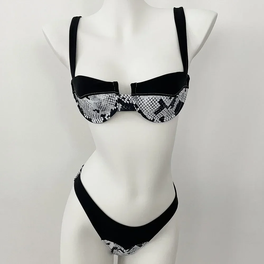 Micro bikini estivo per le vacanze Set bikini Beachwear Lady Costume da bagno sexy Donna Costume da bagno con stampa serpente Costume da bagno femminile