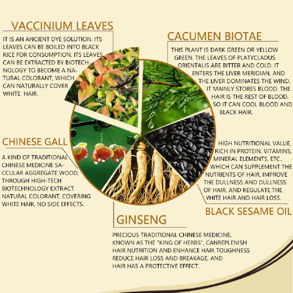 شامبو التلوين الفوري للرجال والنساء ، 3 في 1 ، لون أسود طبيعي ، شعر ذاتي الصنع ، صبغة عشبية ، صبغة تلوين بنية اللون