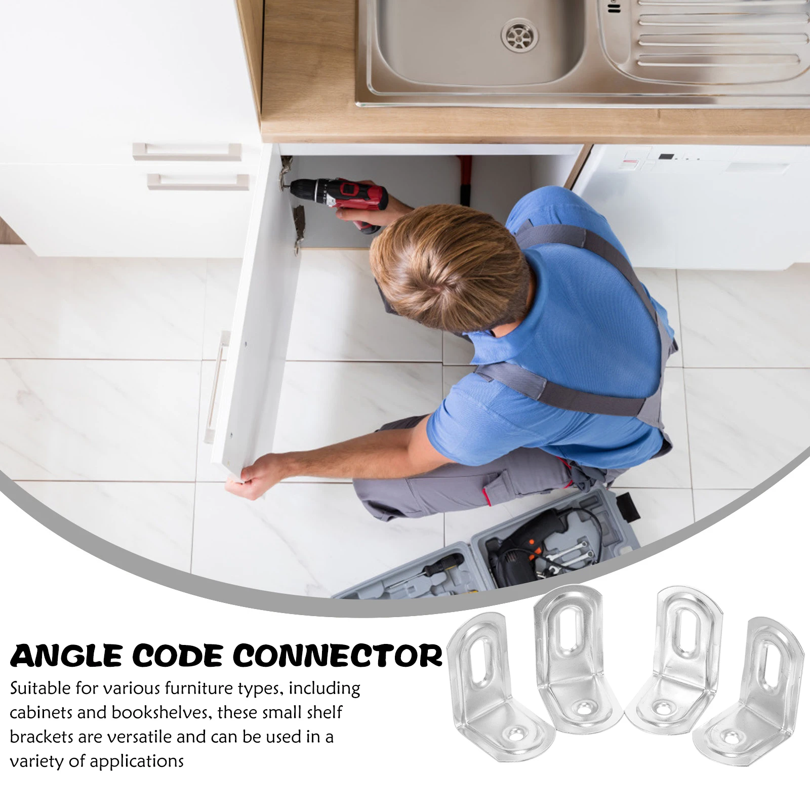 

10pcs Furniture Corner Brackets Iron Material 90Degree Corners Wood Shelf Connector Small Metal Angle Brackets for Cabinets