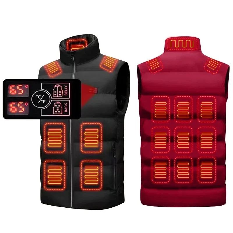 Custom Design Electric Usb Rechargeable Battery Powered Heated Winter Jacket 11 Zones Vest