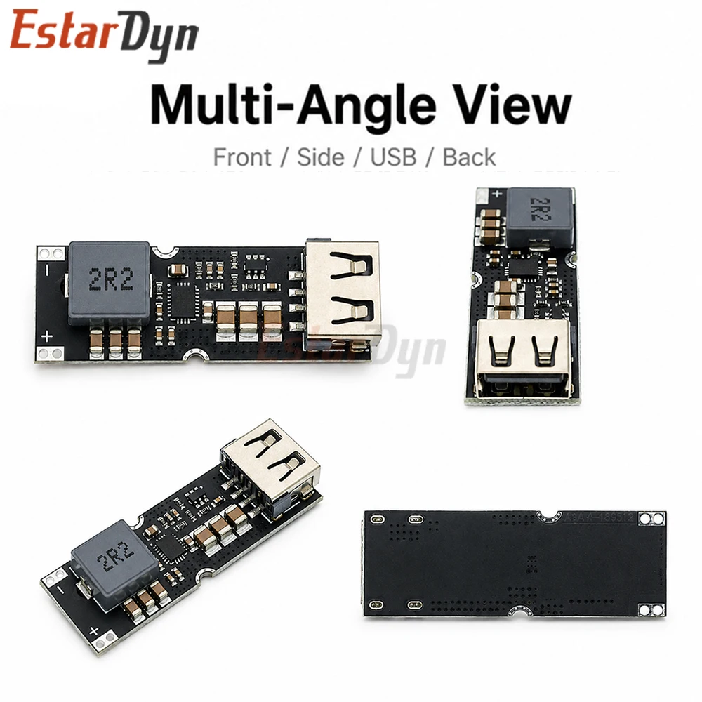 Estardyn TPS61088 24W USB Fast Charge Boost Module 2.8-4.5V to 5V 9V 12V QC3.0 QC2.0 FCP DCP for Single Cell Li Battery