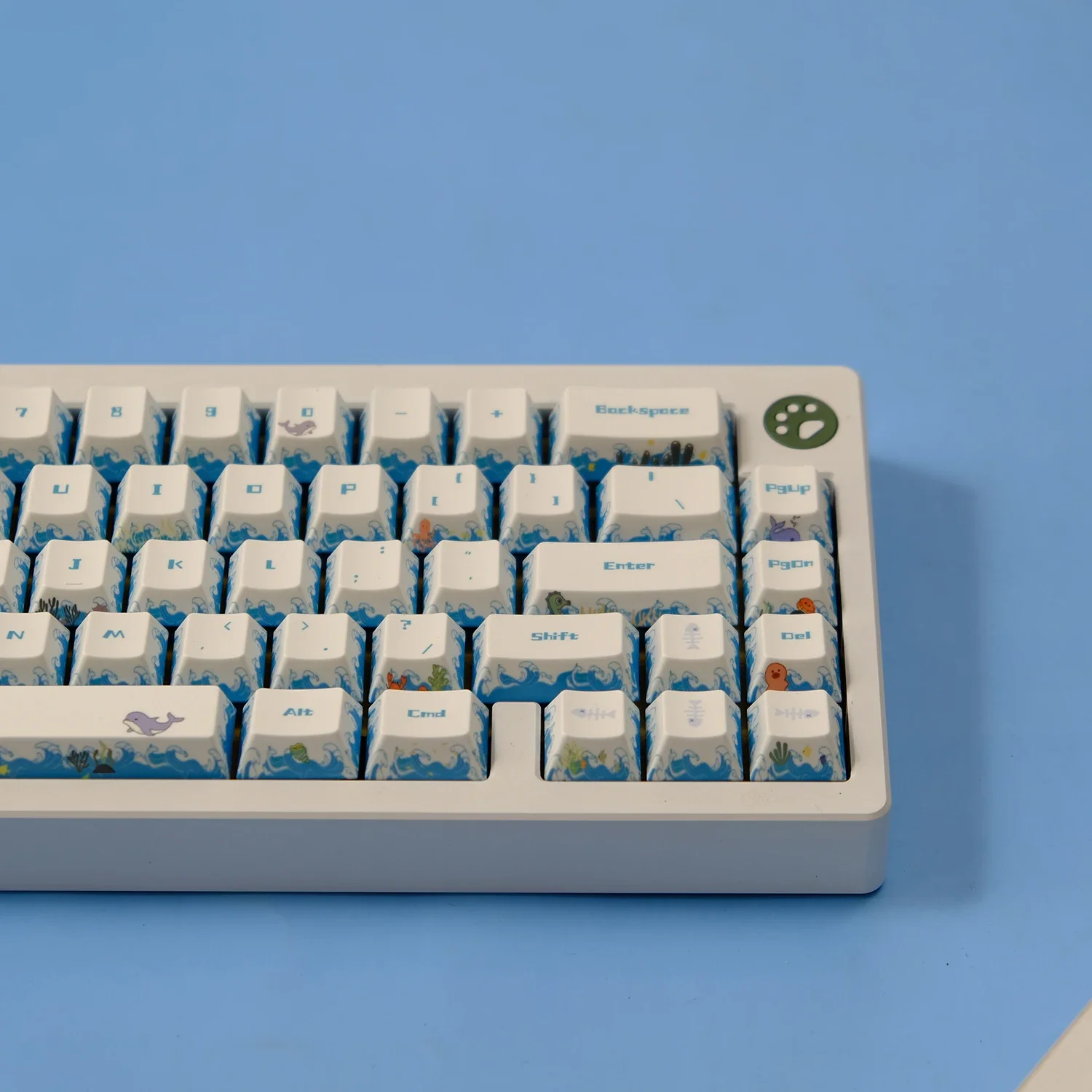 Deep sea party theme ocean wave keycaps PBT original sublimation mechanical keyboard customization full set