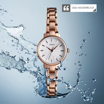 SKMEI 1410 wrist waterproof stainless steel women watches luxury Montre Femme Quartz watch women fashion ladies watches