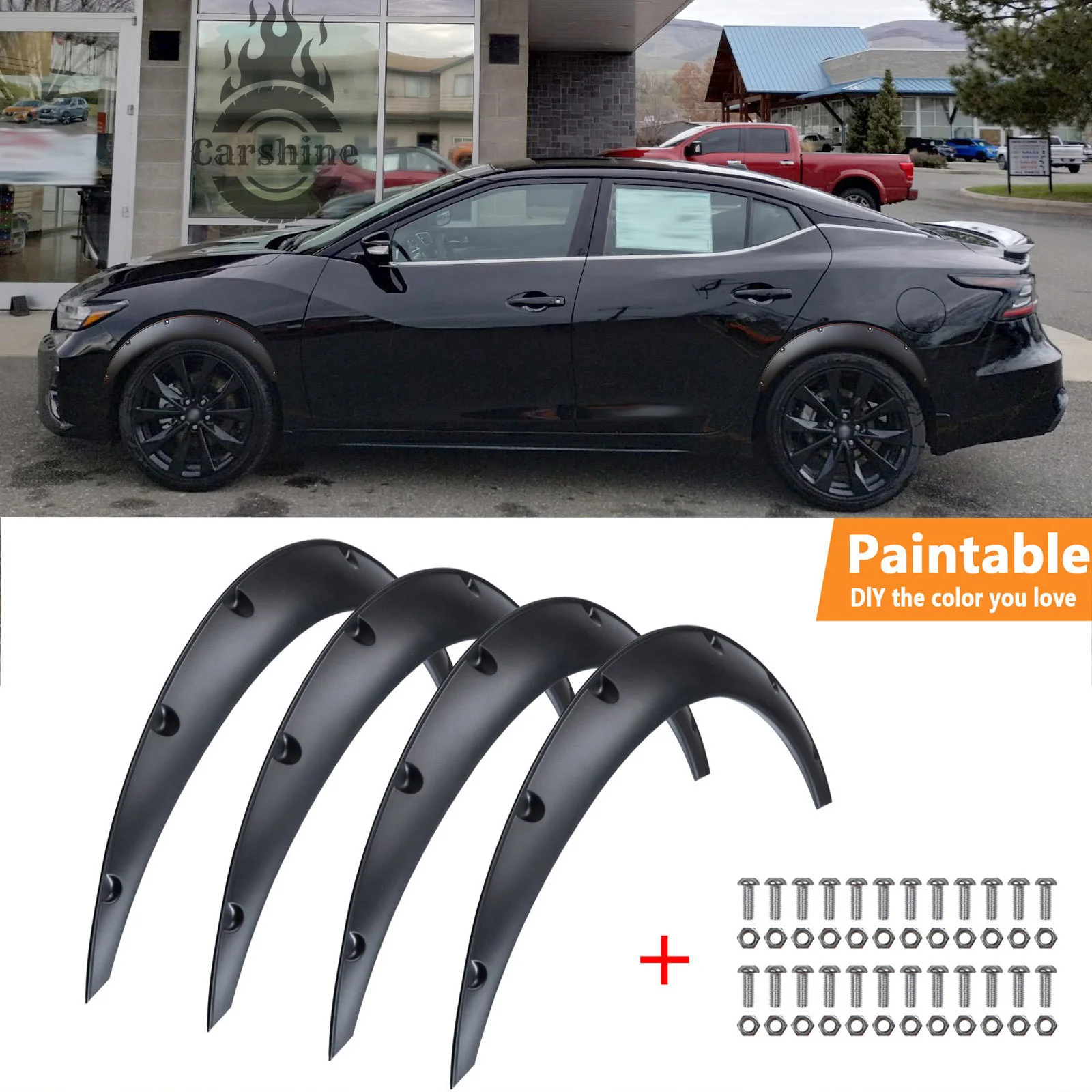 

Fender Flares Extra Wide Body Kit Wheel Arches 4PCS For Mitsubishi Lancer 2017 Black