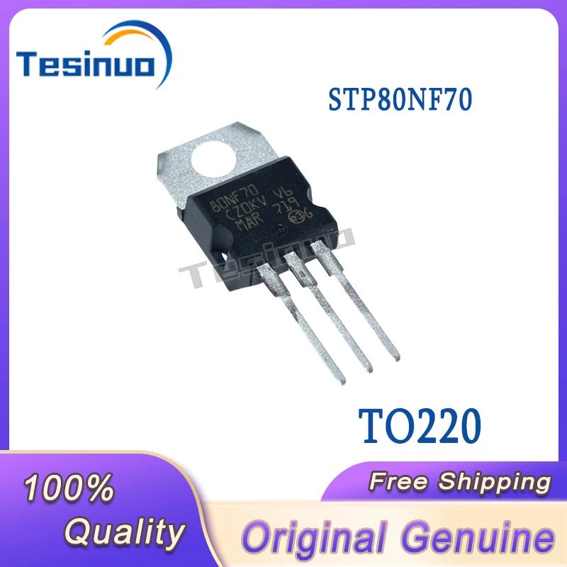 5/PCS New Original STP80NF70 80NF70 P80NF70 TO-220 MOS 80A 70V N-channel triode In Stock