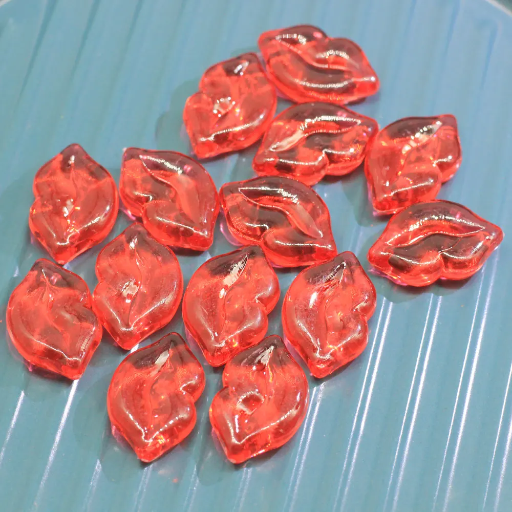 Ideal Valentine's Day Gift Red Kissing Lips Cabochons Resin Flatback Embellishments For Phone Case Decoration