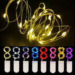 Bộ 10 Bộ 5 Dây Đồng LED Dây Đèn Ngày Lễ Chiếu Sáng Tiên Garland Cho Cây Giáng Sinh Cho Tiệc Cưới Đèn CR2032