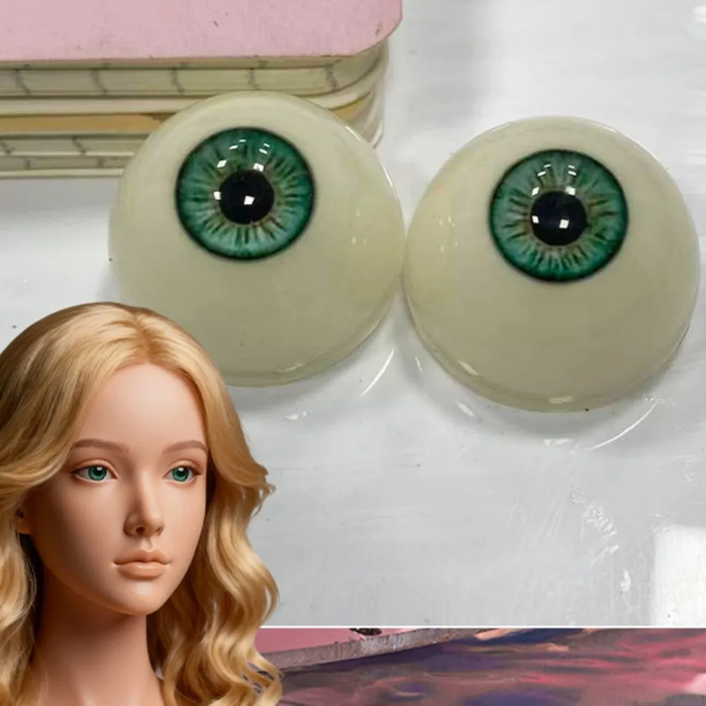 1pair 20mm Acrylic Fake Eyes Eyeballs with 3 Dimensional Fitting Eye 10 Styles Silicone Doll Simulation Eyeballs
