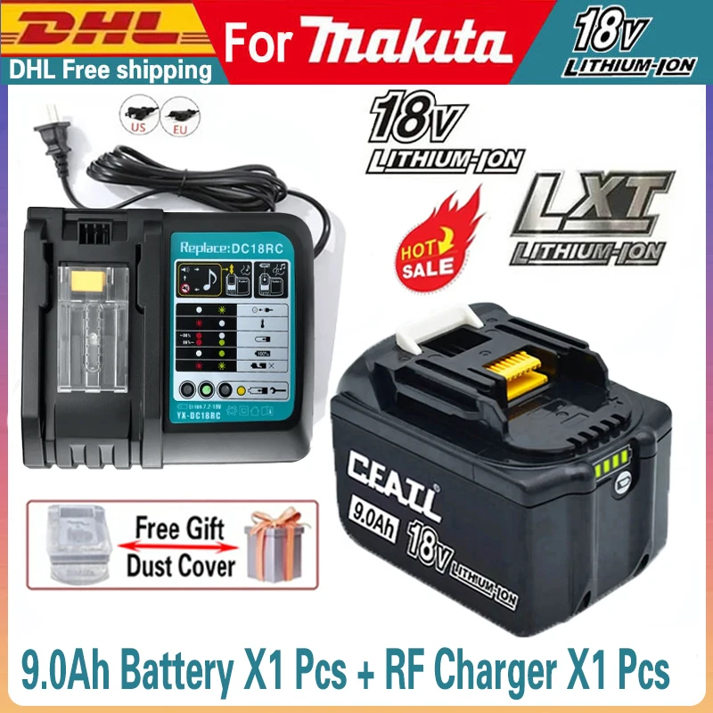 

9Ач Сменный аккумулятор для Makita 6Ah/4.0Ah/2.0Ah 18V DTW700 DGA404 DDF487 DTD173 DHP488 BL1850 BL1840 BL1860power tools