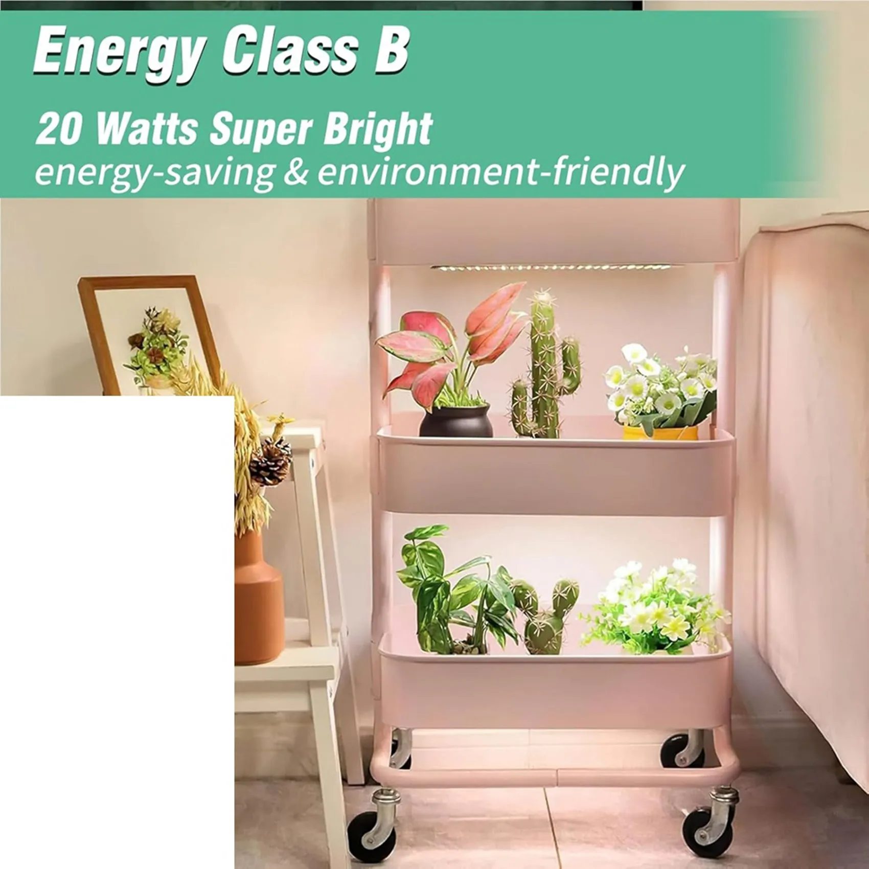 CHCH 4 Plant Lamp LED Full Spectrum With 3 Light Modes, Plant Light For Indoor Plants, Grow Light With Timer EU Plug