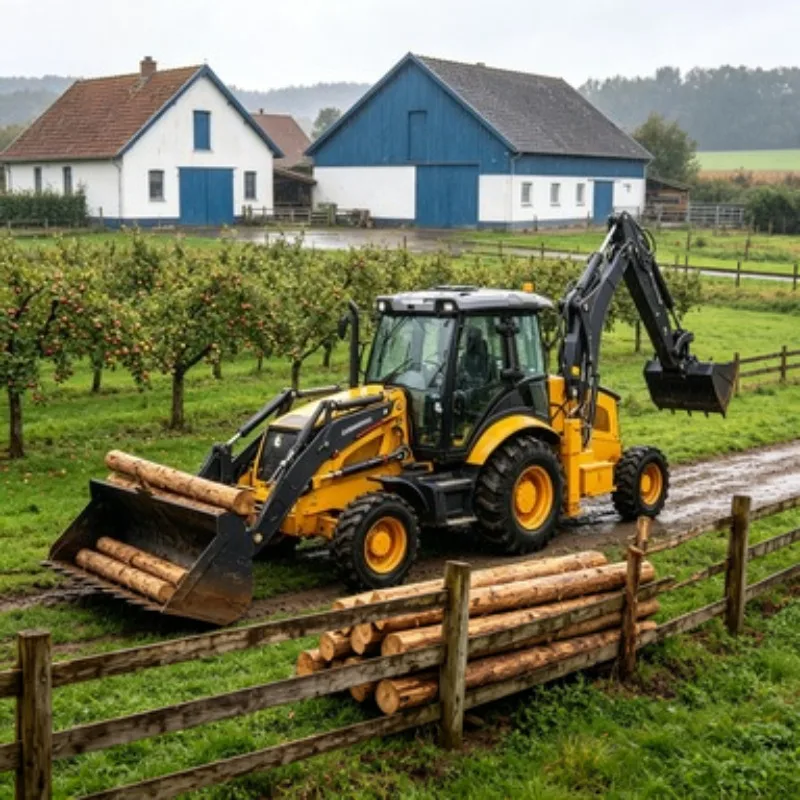 Heavy Duty Tractor Loader Backhoe Wheel Loader Backhoe 4WD with Rear Digger for Building Work Project Use Site Project Use