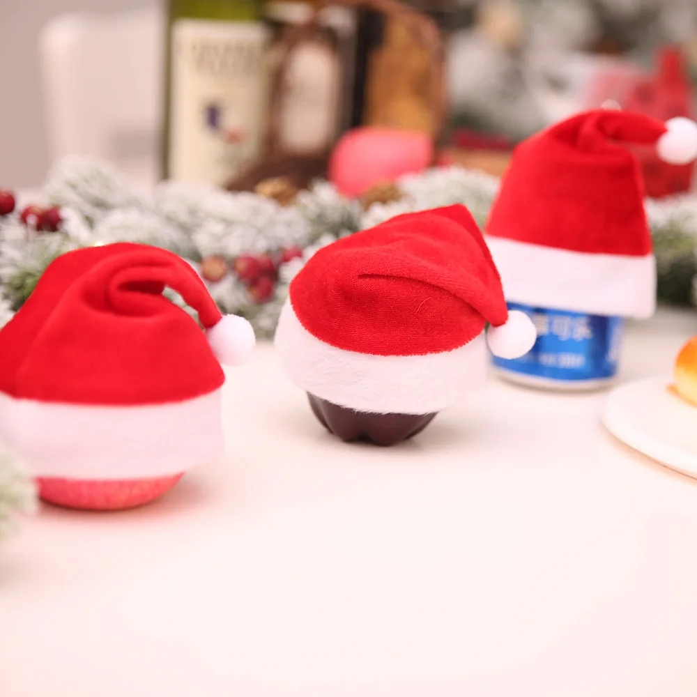 6 Stück Weihnachtsdekorationen Heiligabend Apfelhüte Minihüte Kindergeschenke Verpackungszubehör Feiertagsdekorationen